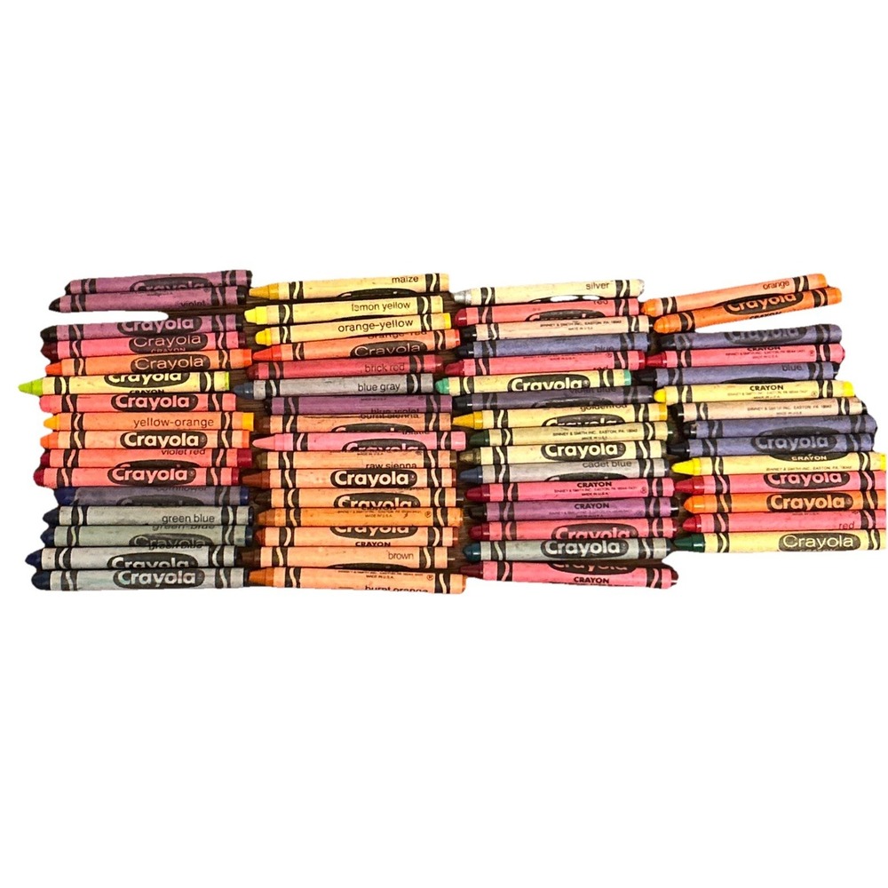 Vintage Retired Crayola Crayons Binney Smith USA lot Of 60 Plus